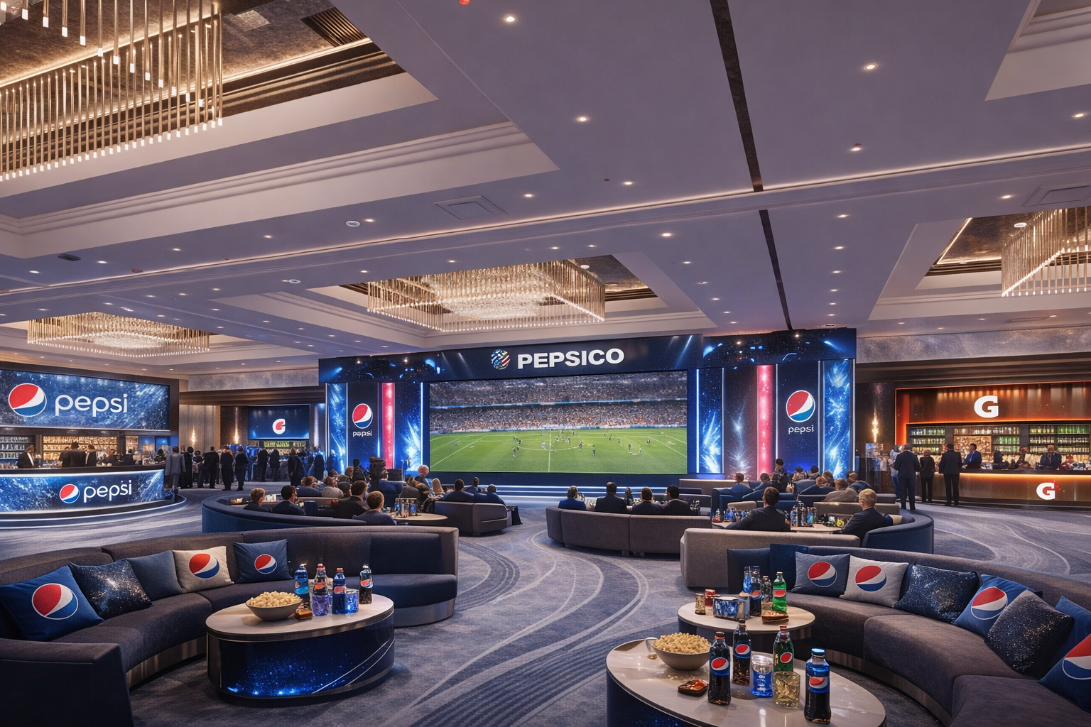 Pepsi branded ballroom rendered concept